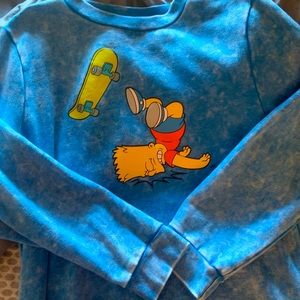 Size XL color baby blue simpsons sweatshirt for girls or boys